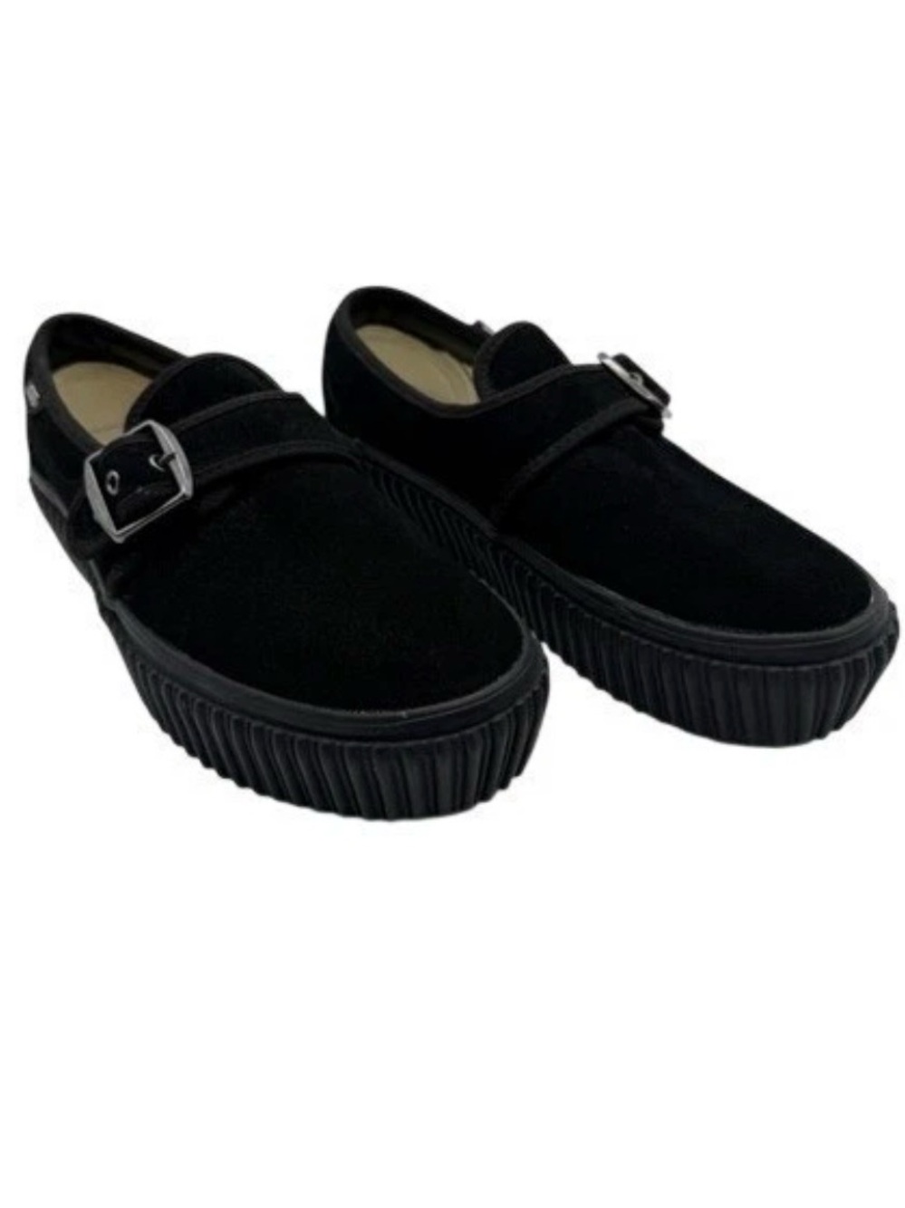 Rare Vans Creeper 47 Black Buckle Suede Slip On Shoes Size US Women’s 7.0